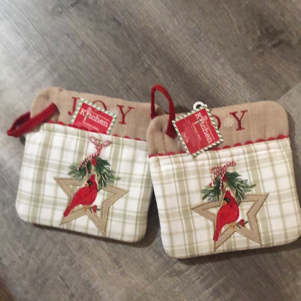2 Christmas Decor Oven Mitt